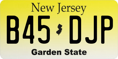 NJ license plate B45DJP