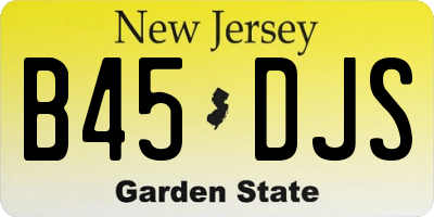 NJ license plate B45DJS