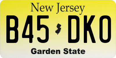 NJ license plate B45DKO