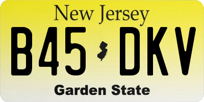 NJ license plate B45DKV