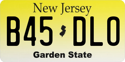 NJ license plate B45DLO