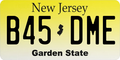 NJ license plate B45DME