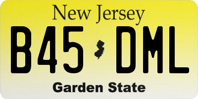 NJ license plate B45DML