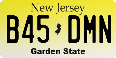 NJ license plate B45DMN