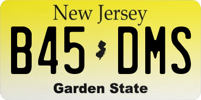 NJ license plate B45DMS