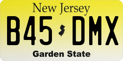 NJ license plate B45DMX