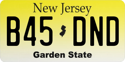 NJ license plate B45DND