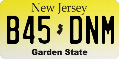 NJ license plate B45DNM