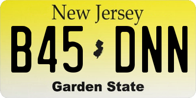 NJ license plate B45DNN