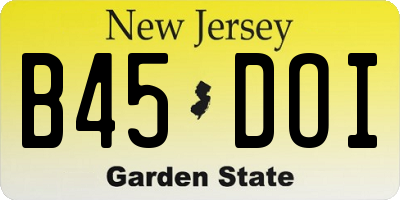 NJ license plate B45DOI