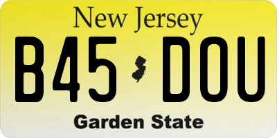 NJ license plate B45DOU