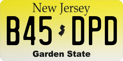NJ license plate B45DPD