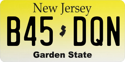 NJ license plate B45DQN