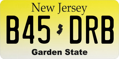 NJ license plate B45DRB