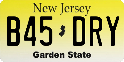 NJ license plate B45DRY