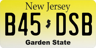 NJ license plate B45DSB