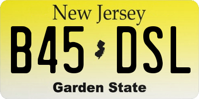NJ license plate B45DSL