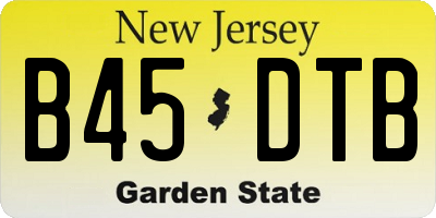 NJ license plate B45DTB