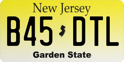 NJ license plate B45DTL