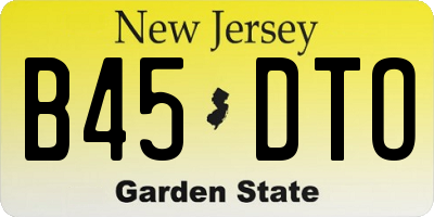 NJ license plate B45DTO