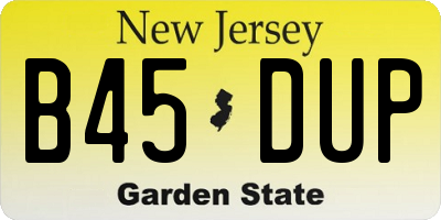 NJ license plate B45DUP