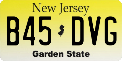 NJ license plate B45DVG