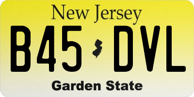 NJ license plate B45DVL