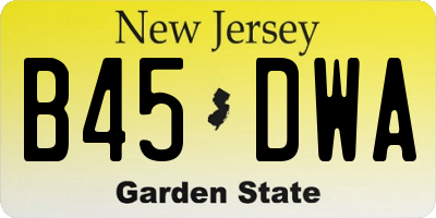 NJ license plate B45DWA