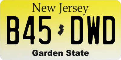 NJ license plate B45DWD