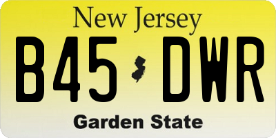 NJ license plate B45DWR