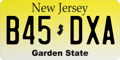 NJ license plate B45DXA