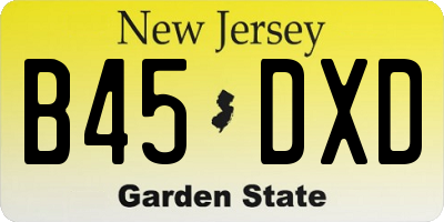 NJ license plate B45DXD