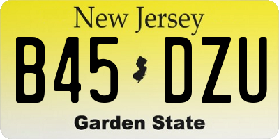 NJ license plate B45DZU