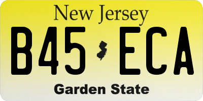 NJ license plate B45ECA
