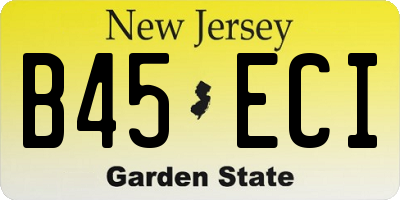 NJ license plate B45ECI