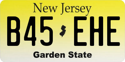 NJ license plate B45EHE