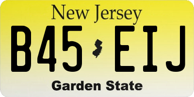 NJ license plate B45EIJ