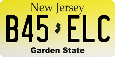 NJ license plate B45ELC