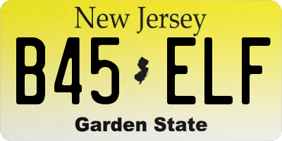 NJ license plate B45ELF