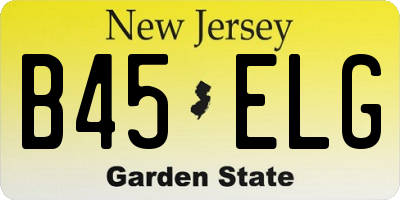 NJ license plate B45ELG