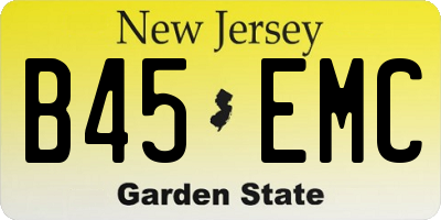 NJ license plate B45EMC