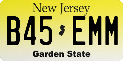 NJ license plate B45EMM