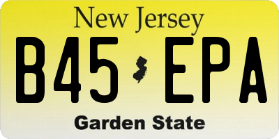 NJ license plate B45EPA