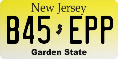 NJ license plate B45EPP