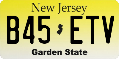 NJ license plate B45ETV