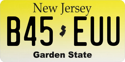 NJ license plate B45EUU