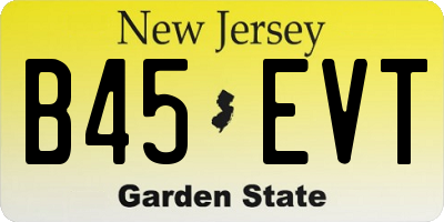 NJ license plate B45EVT