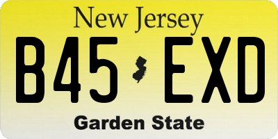 NJ license plate B45EXD