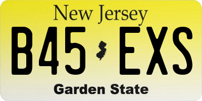 NJ license plate B45EXS