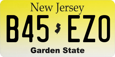 NJ license plate B45EZO